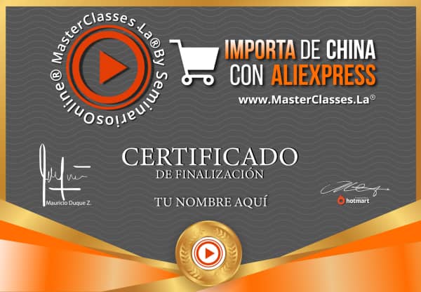 Curso online importa desde china con Aliexpress certificado