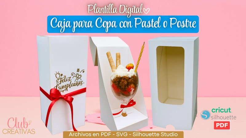 Caja para Copa Postre Rectangular Portada Hotmart-800-jpg Pack digital descargar moldes de flores en papel pri
