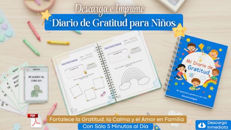 Diario de Gratitud en 5 Minutos para Niños y Niñas – PDF Imprimible ...