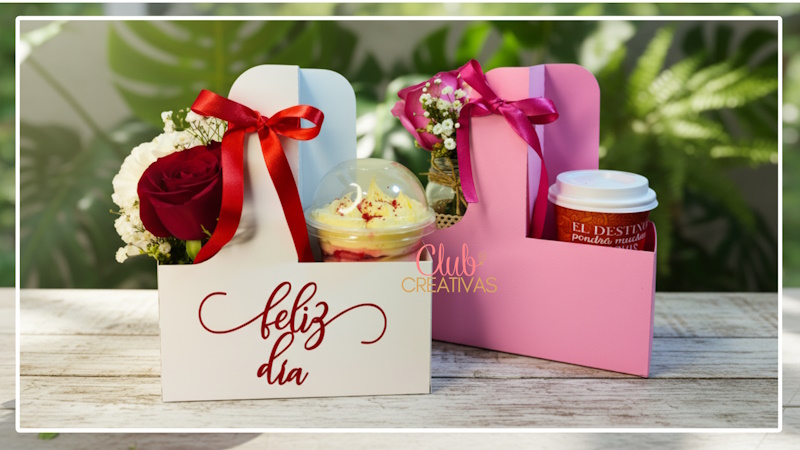 proyectos moldes flores papel bouquet caja regalo